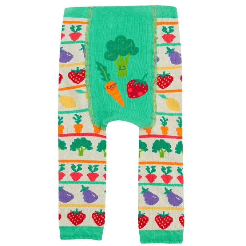 Frugi Little Knitted Leggings - Veg Fair Isle/Veg Pals