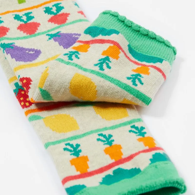 Frugi Little Knitted Leggings - Veg Fair Isle/Veg Pals