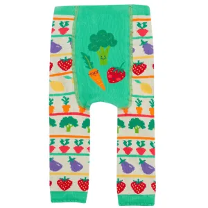 Frugi Little Knitted Leggings - Veg Fair Isle/Veg Pals