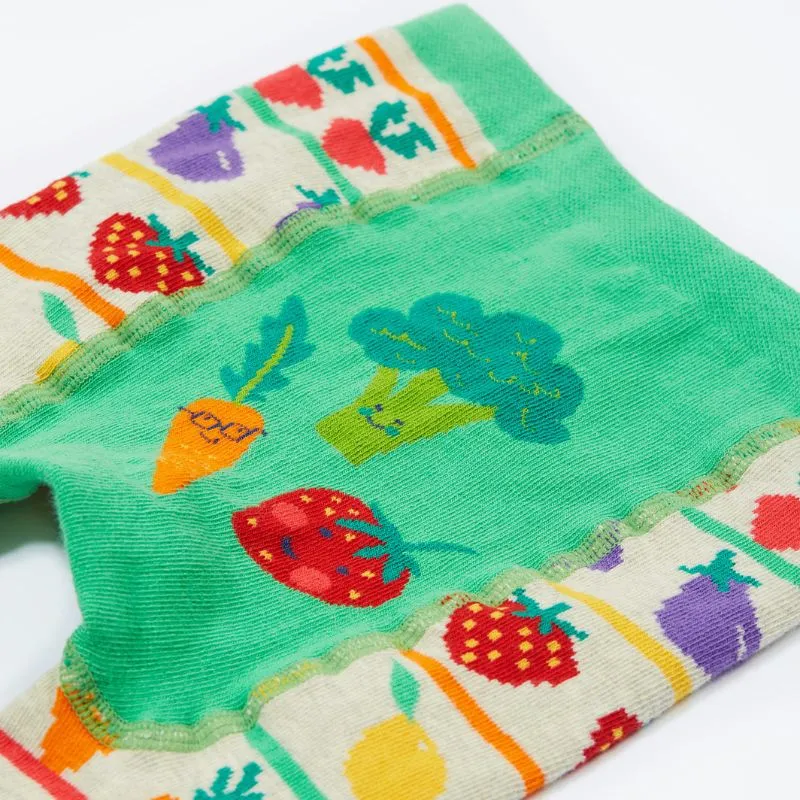 Frugi Little Knitted Leggings - Veg Fair Isle/Veg Pals