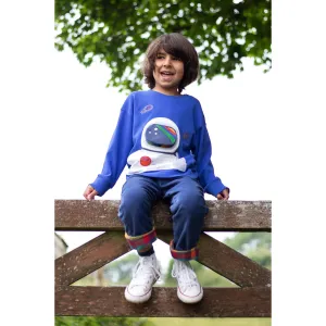 Frugi Owen Interactive Top Blue Astronaut