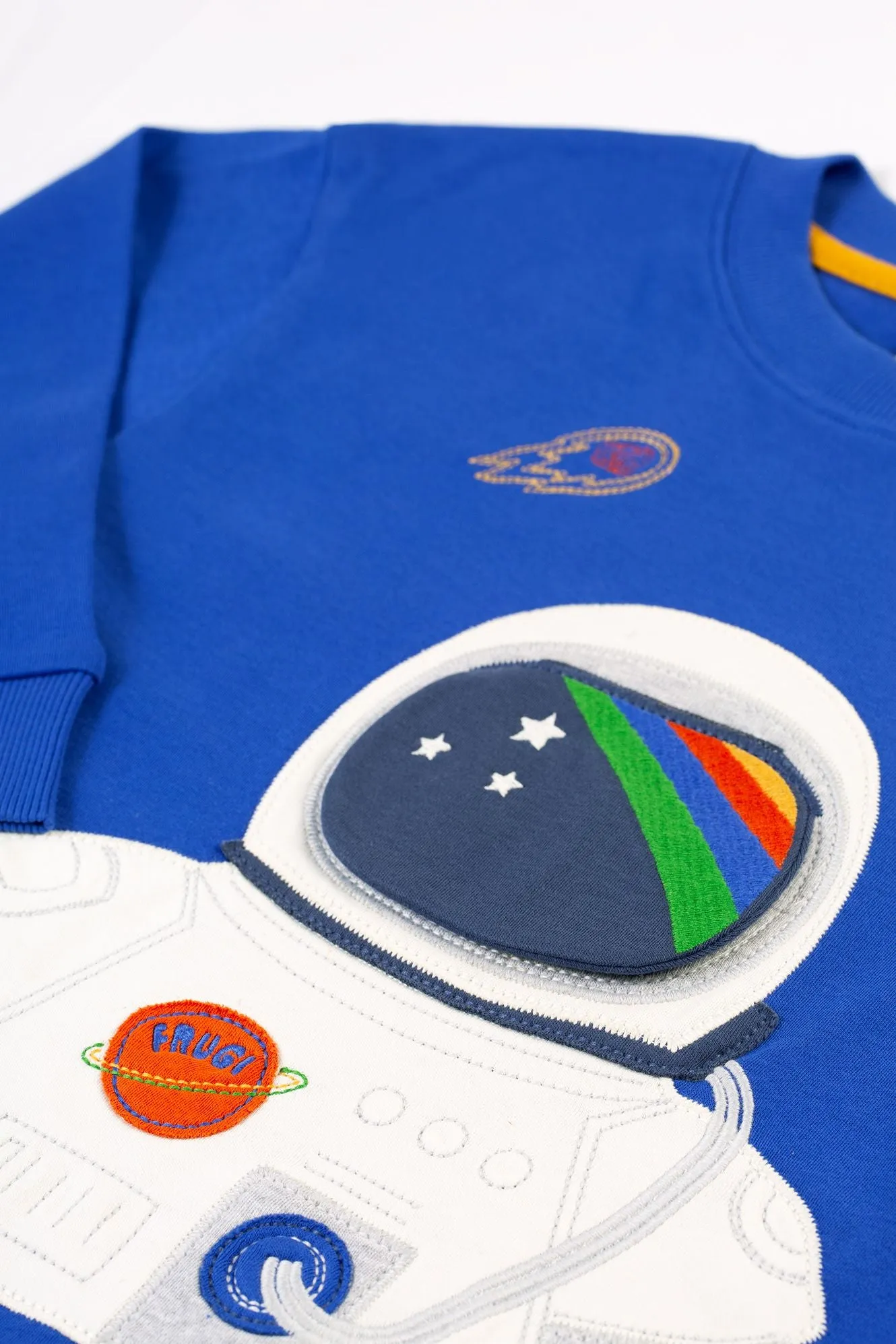 Frugi Owen Interactive Top Blue Astronaut