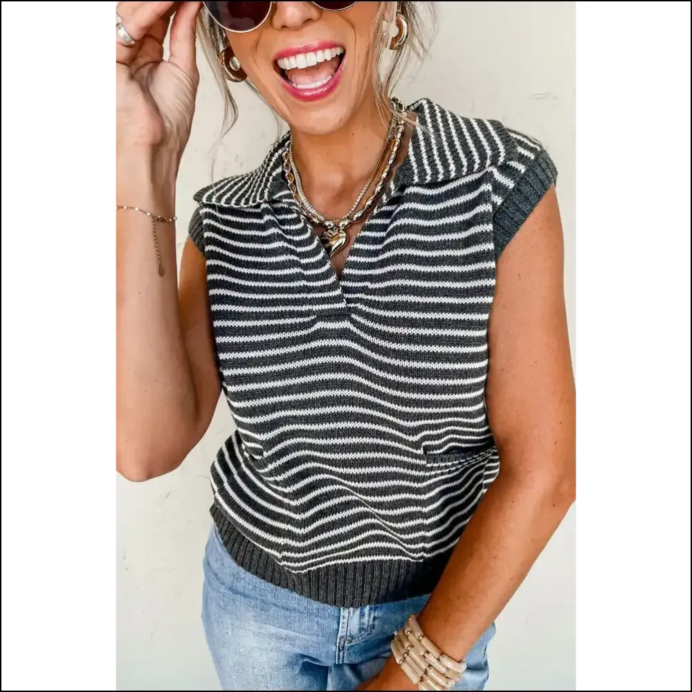 Gray Stripe Sweater Vest: so Bad It's Needful Things Good 😈