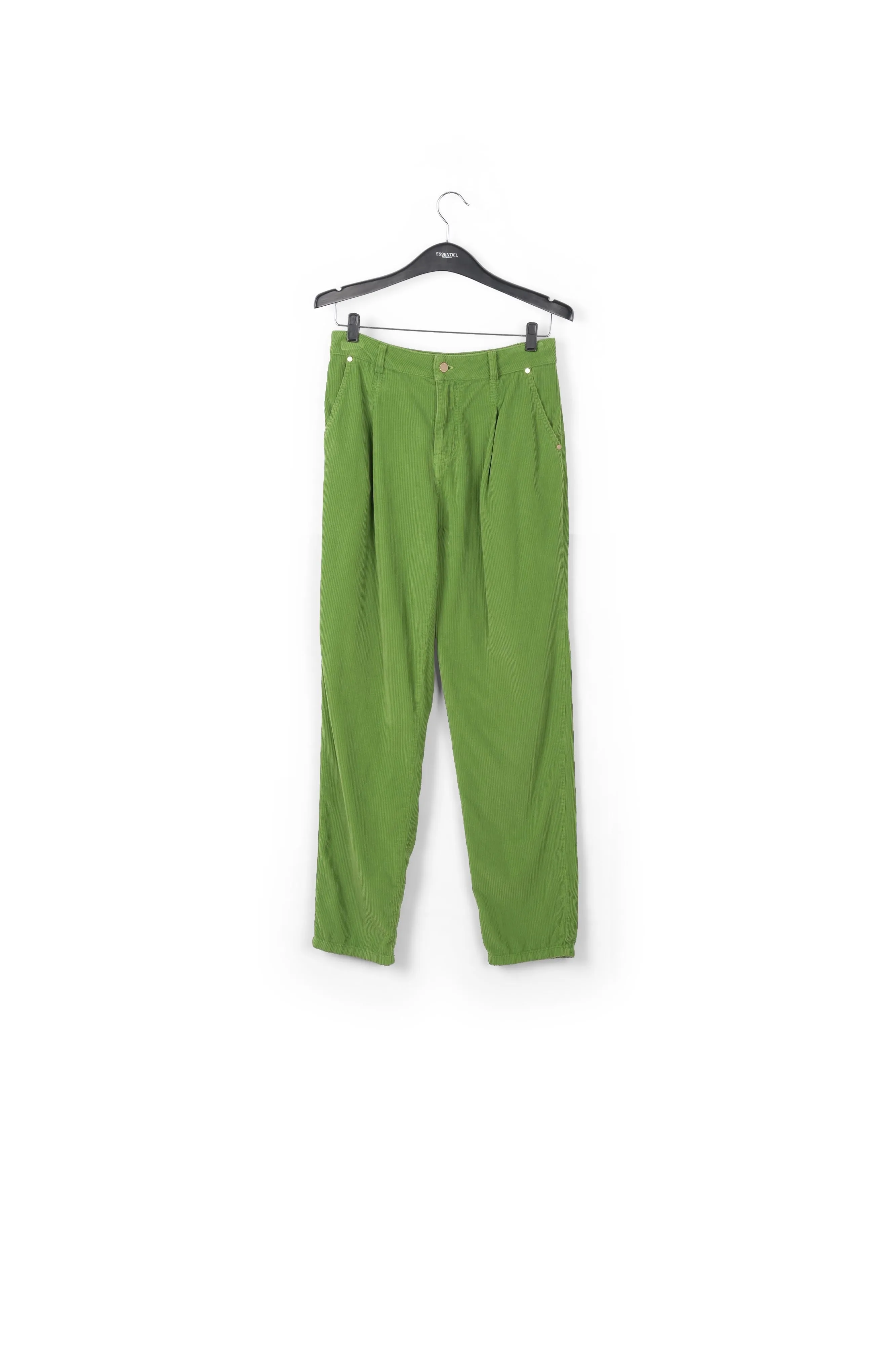 Green cotton-corduroy pants