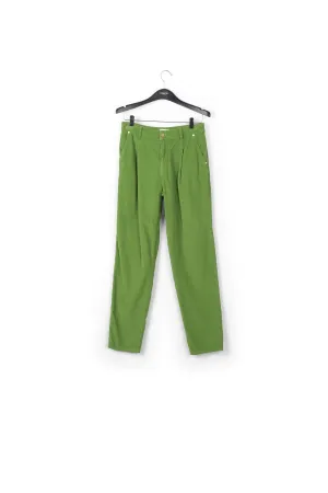 Green cotton-corduroy pants