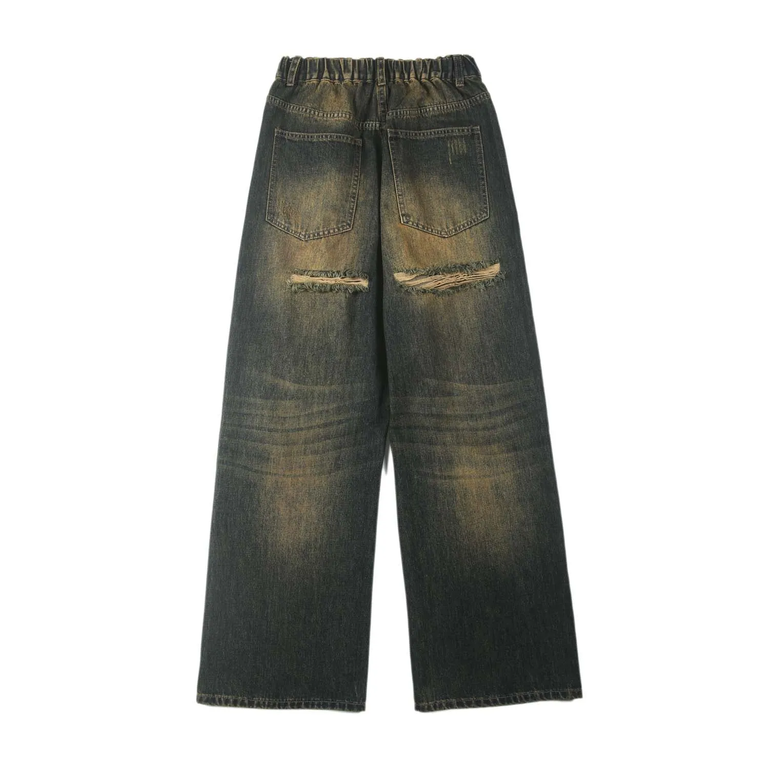 Heavy Wash Ripped Baggy Jeans