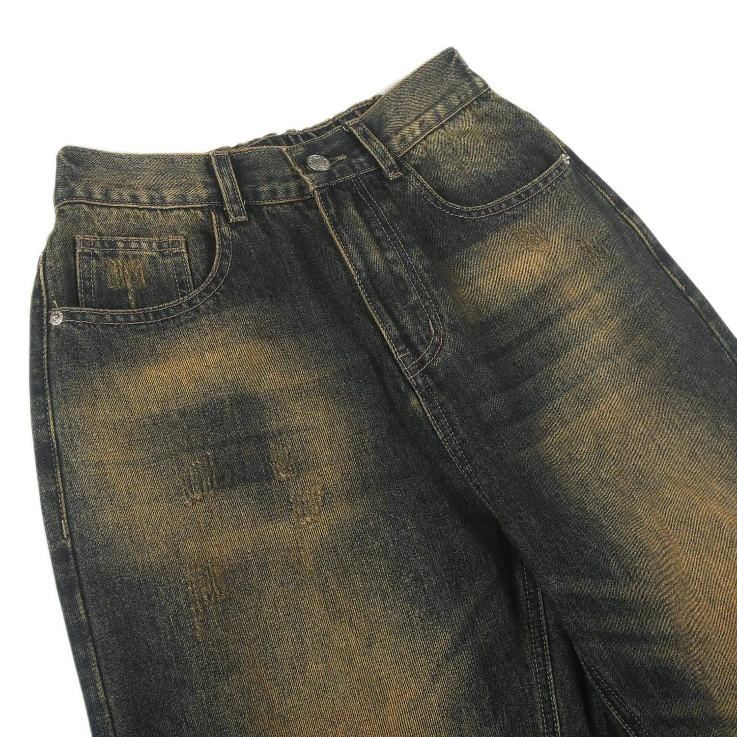 Heavy Wash Ripped Baggy Jeans
