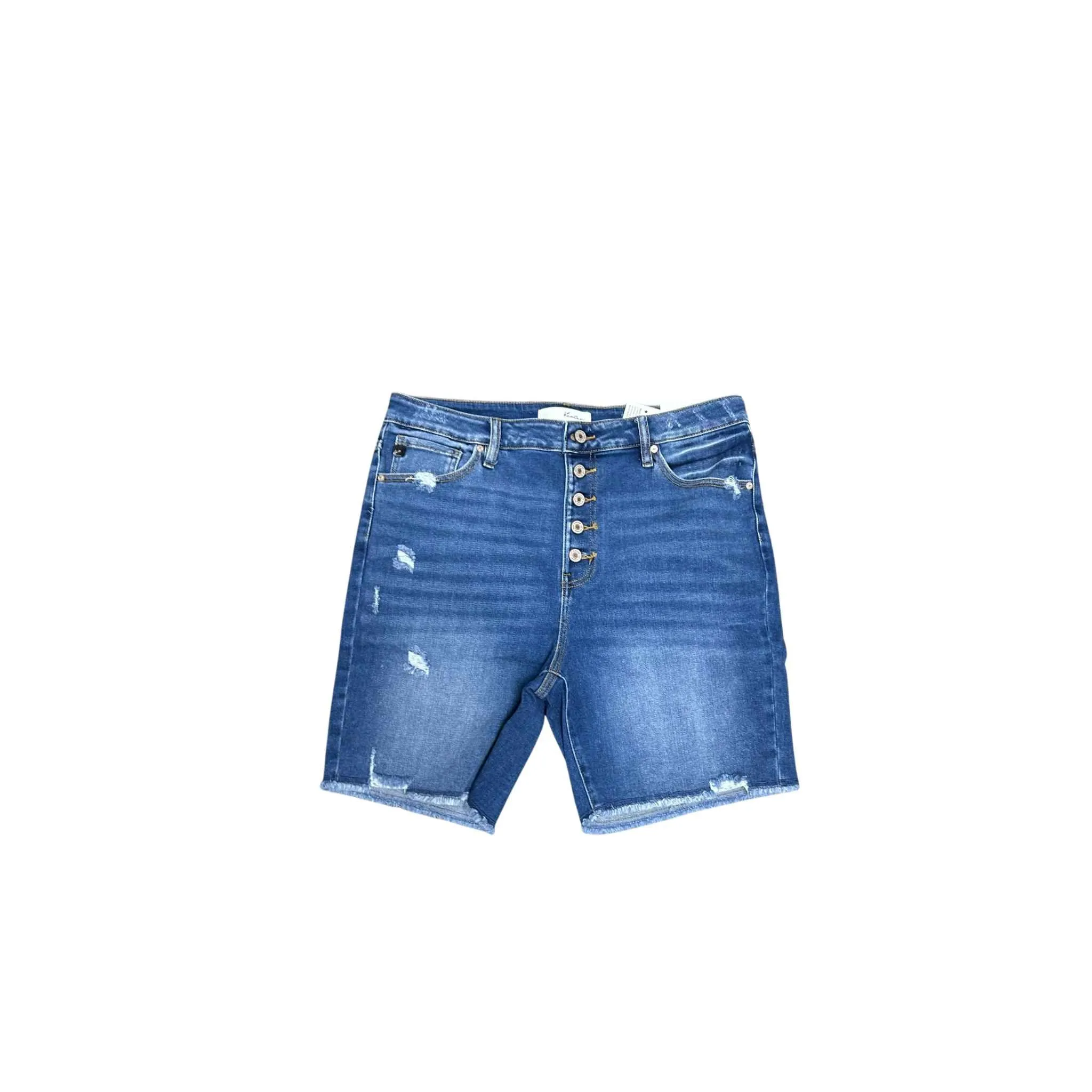 High Rise Button Down Skinny Shorts
