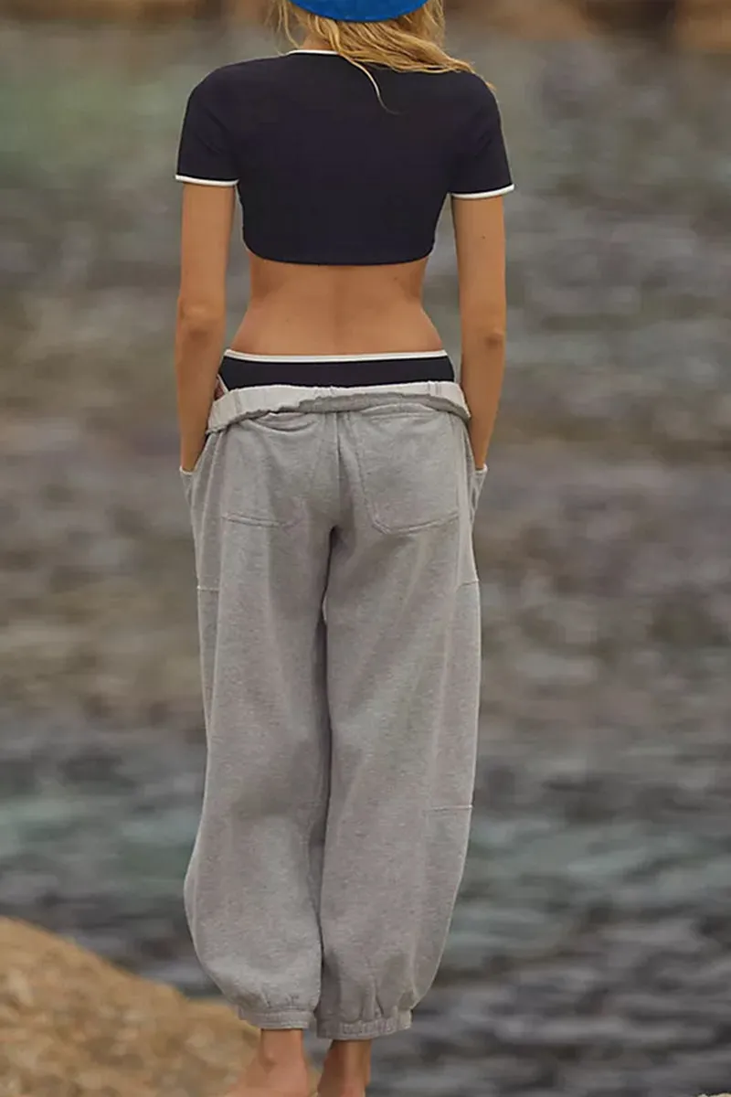 HPS1271 Relaxed Fit Drawstring Joggers Pant