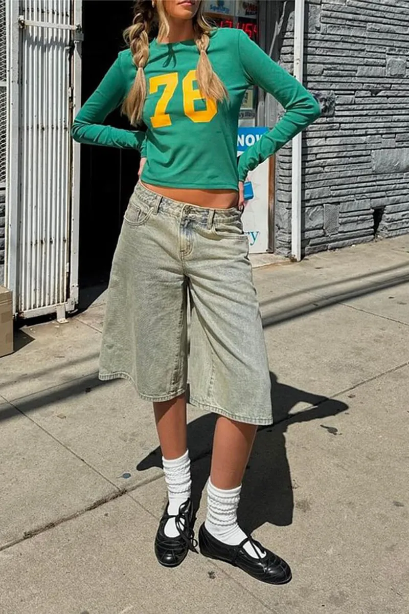 HTT1161 Retro 76 Crop Tee Top