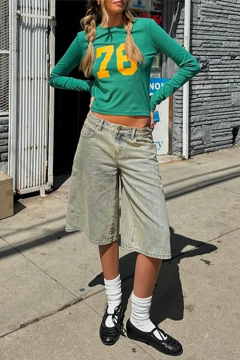 HTT1161 Retro 76 Crop Tee Top