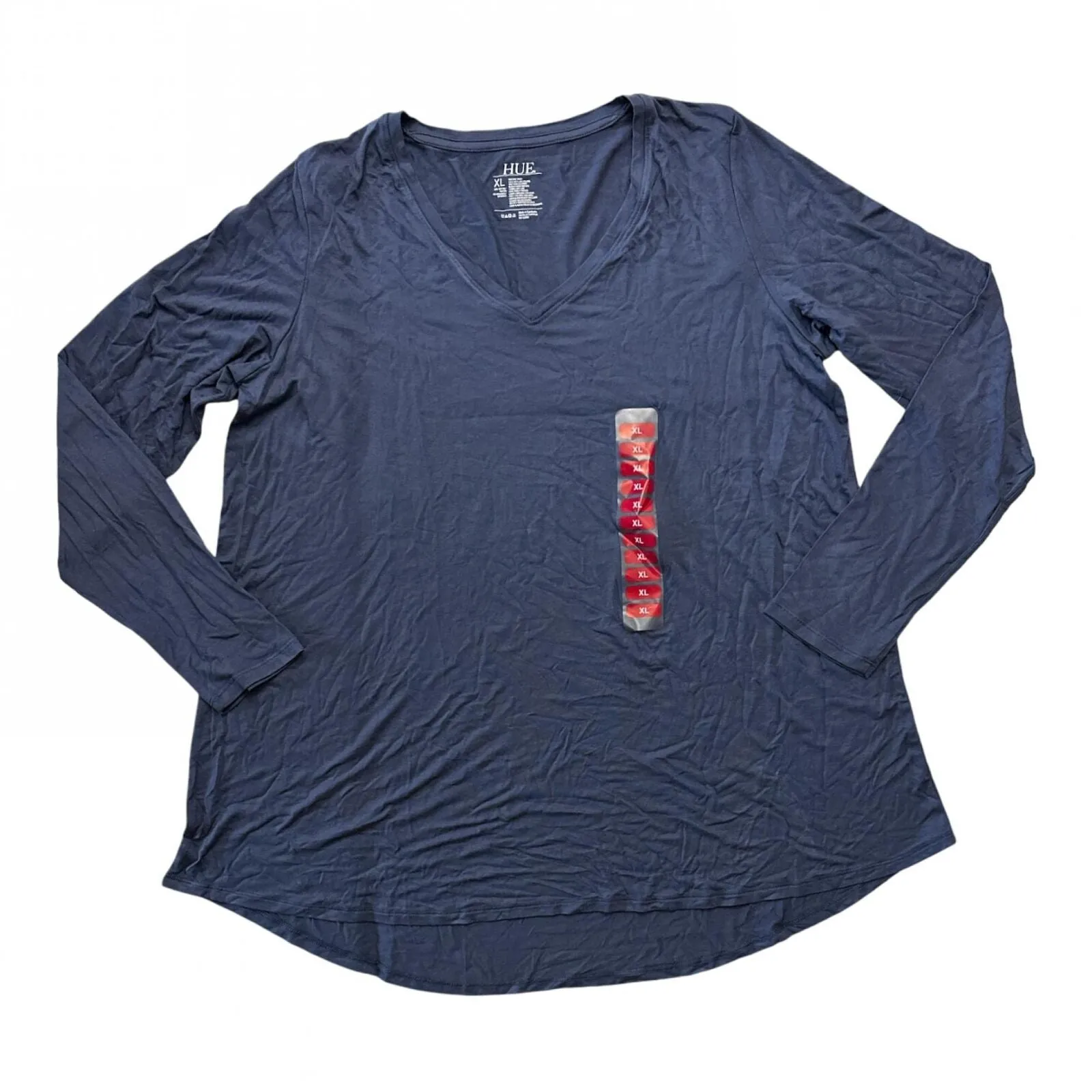 Hue Women's Ultra Soft Long Sleeve V-Neck High-Low Legging Tee 22152KM