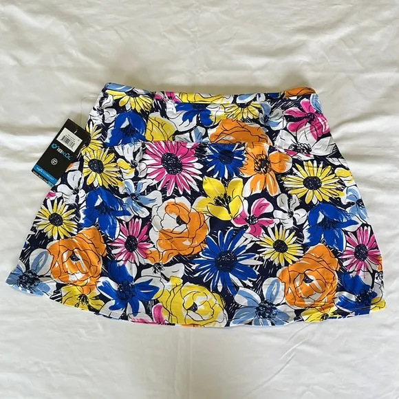 IBKUL Women's Swing Skort Orange Medeline Print