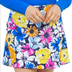 IBKUL Women's Swing Skort Orange Medeline Print