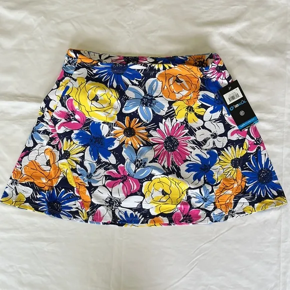 IBKUL Women's Swing Skort Orange Medeline Print