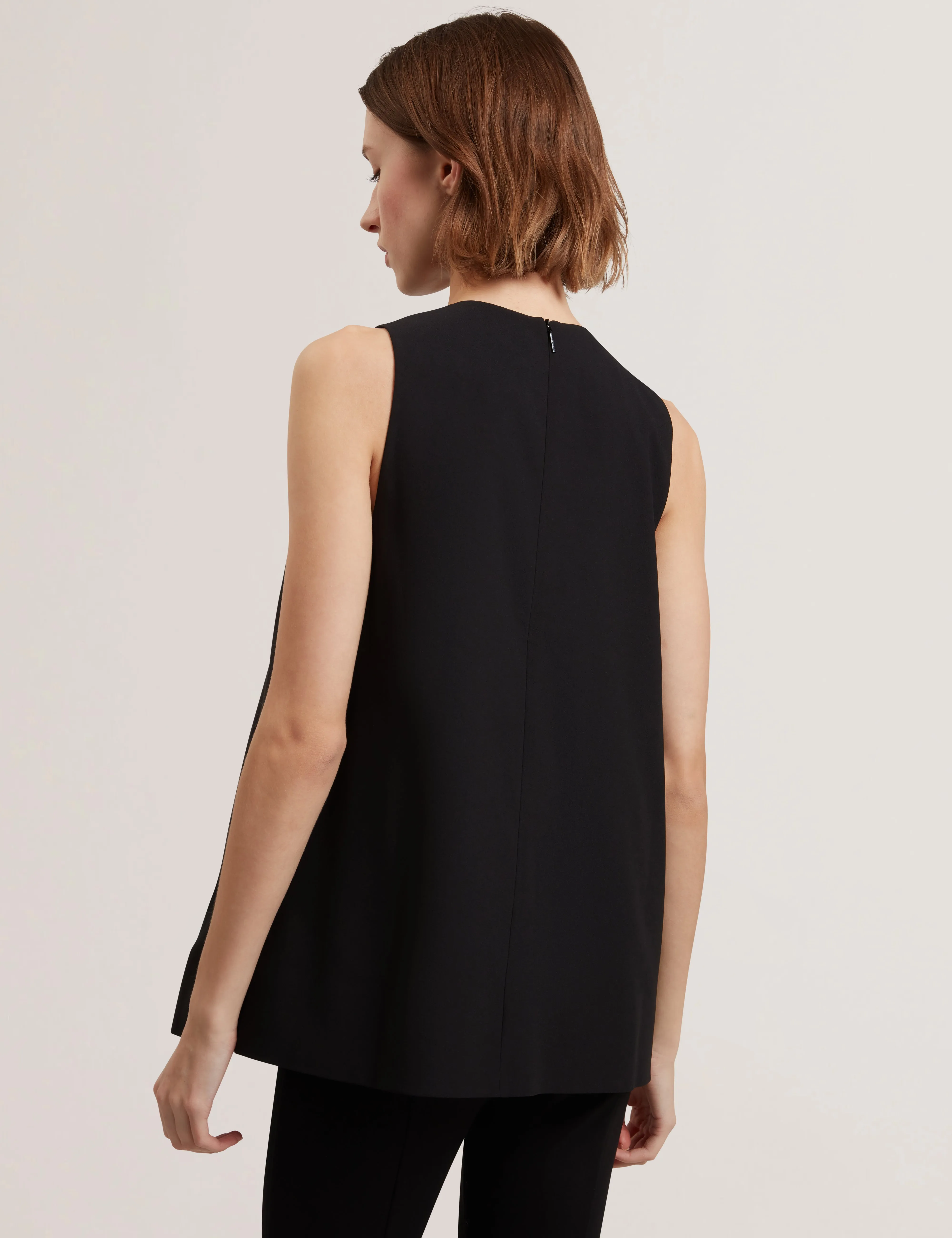 Icana Drape Detail Sleeveless Top Black
