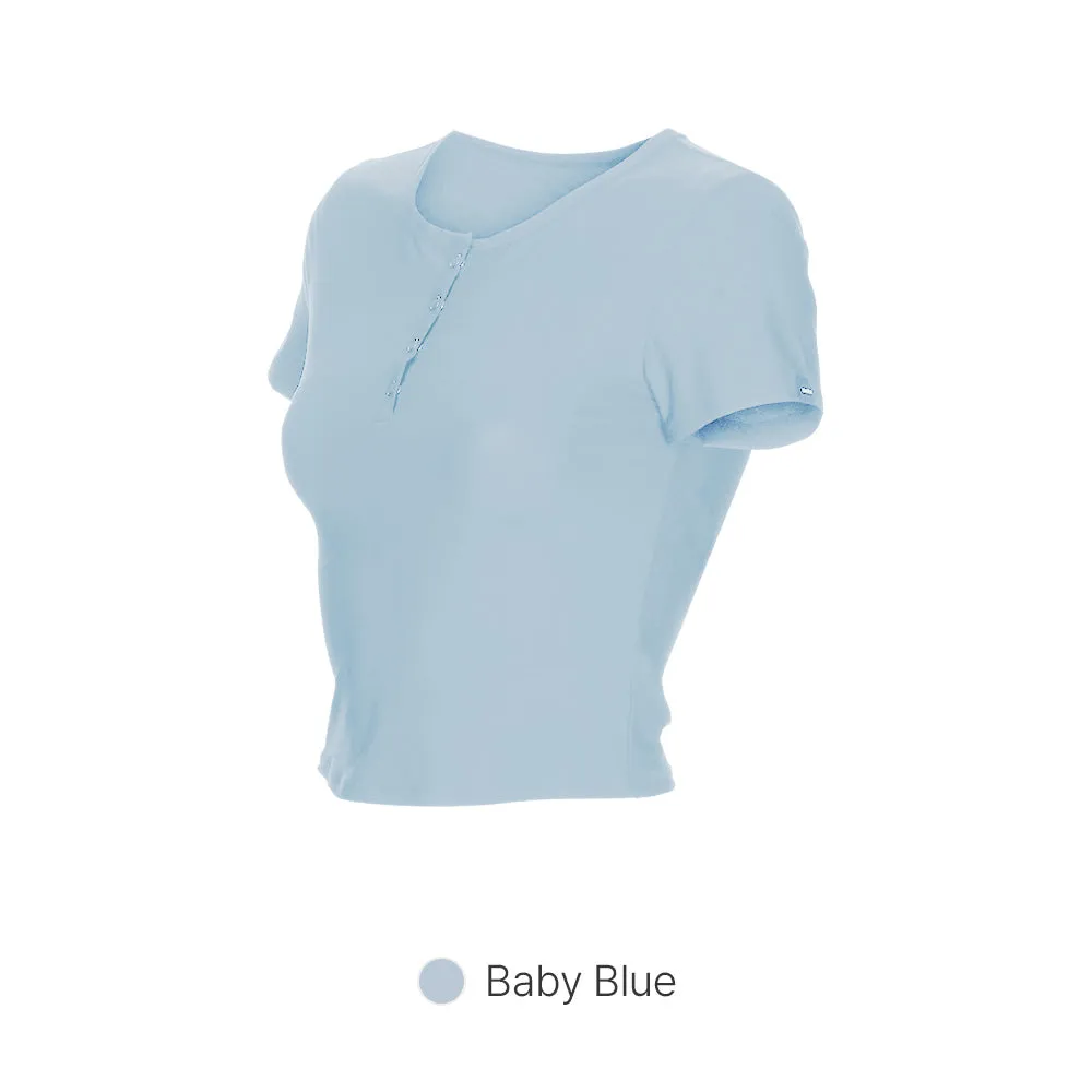 Icefresh Cropped Short Sleeve with Button