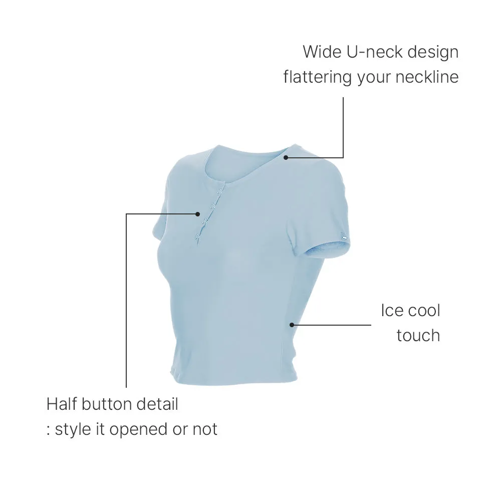 Icefresh Cropped Short Sleeve with Button