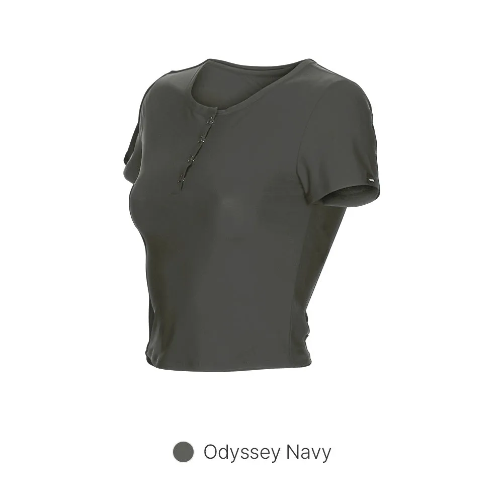 Icefresh Cropped Short Sleeve with Button