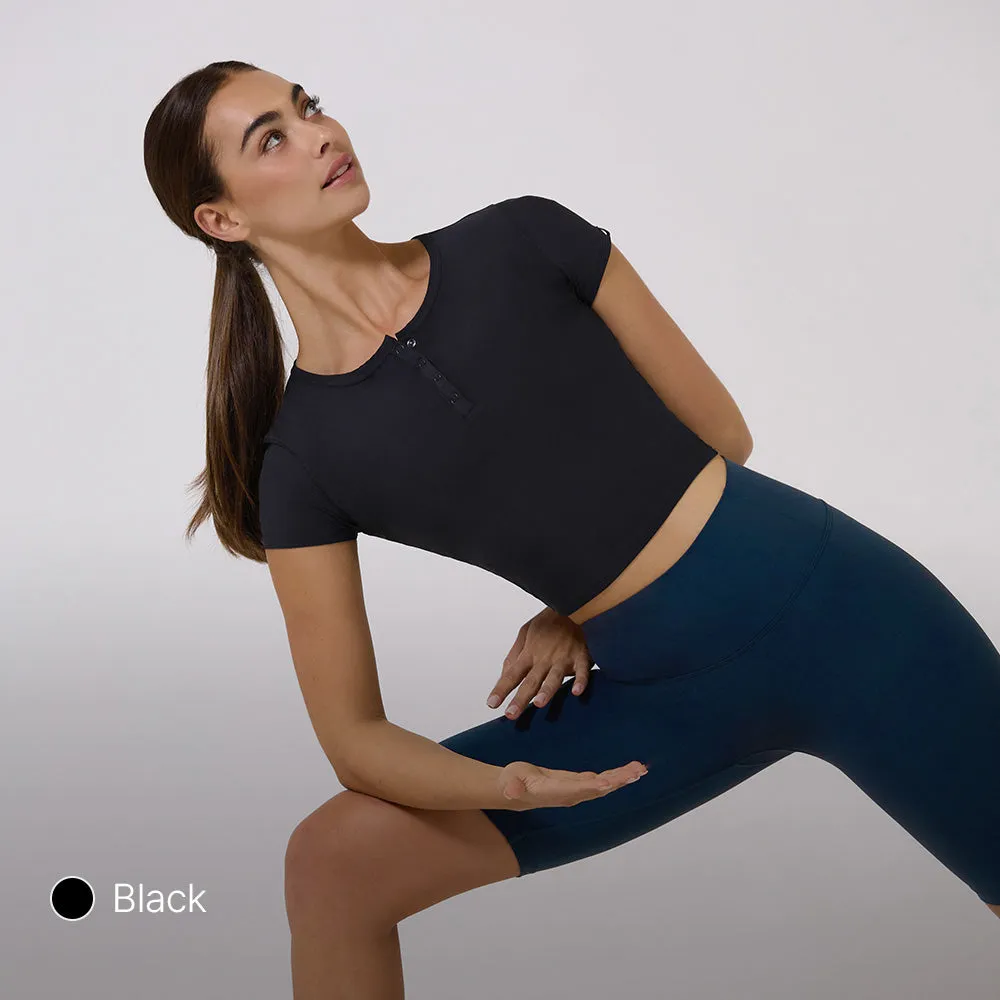 Icefresh Cropped Short Sleeve with Button