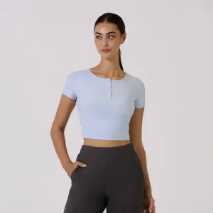 Icefresh Cropped Short Sleeve with Button