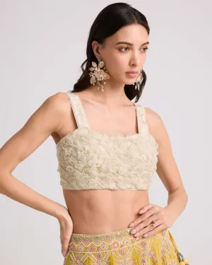 Ivory scallop textured bustier