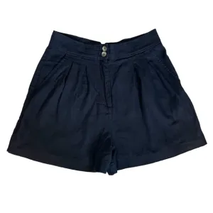 JASON WU | Black Linen Pleated High Rise Shorts Size 6