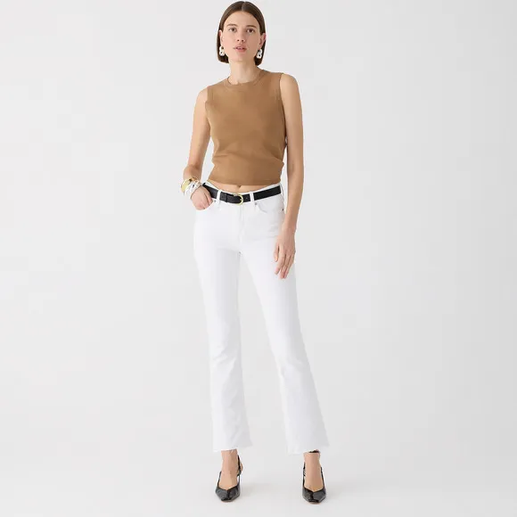 J.Crew 9&quot; Demi-boot Crop Jean White 29