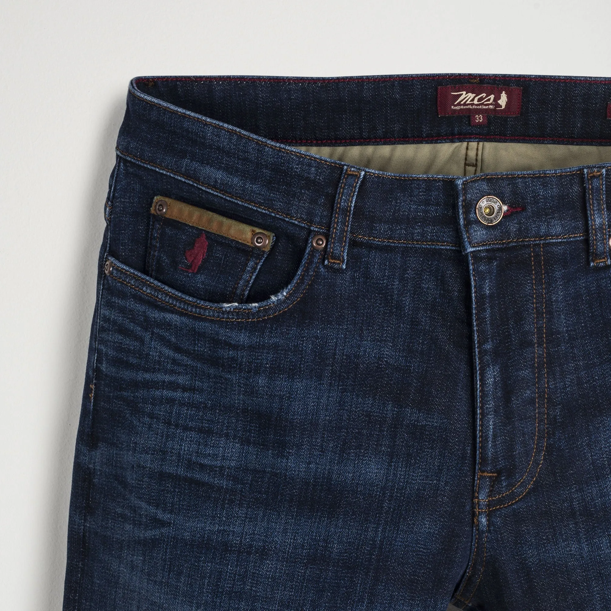 Jeans con Dettagli in Pelle Regular