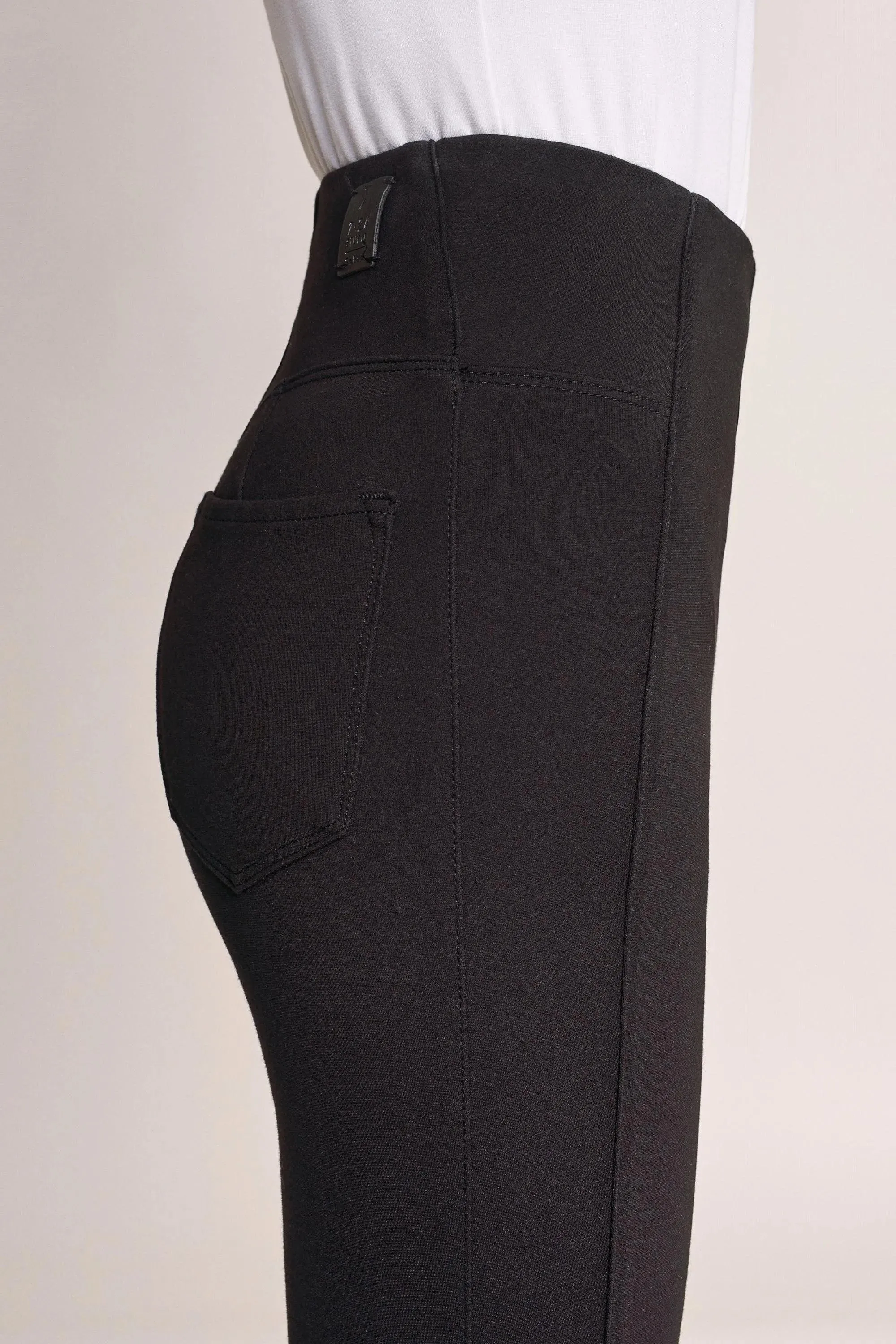 Jegging De Tiro Alto De Punto Negro