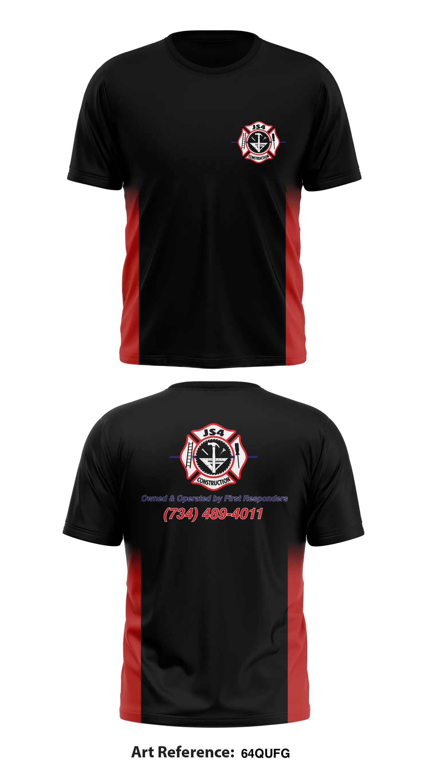 JS4 Construction  Store 1 Core Men's SS Performance Tee - 64qufG