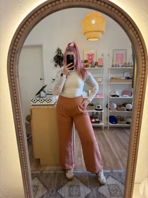 Just Peachy Pleated Trouser Pants