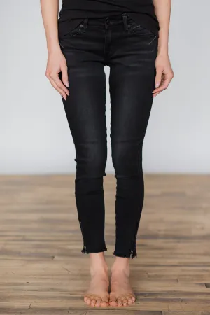 Kan Can Jeans ~ Black Side Ankle Zipper Skinnies