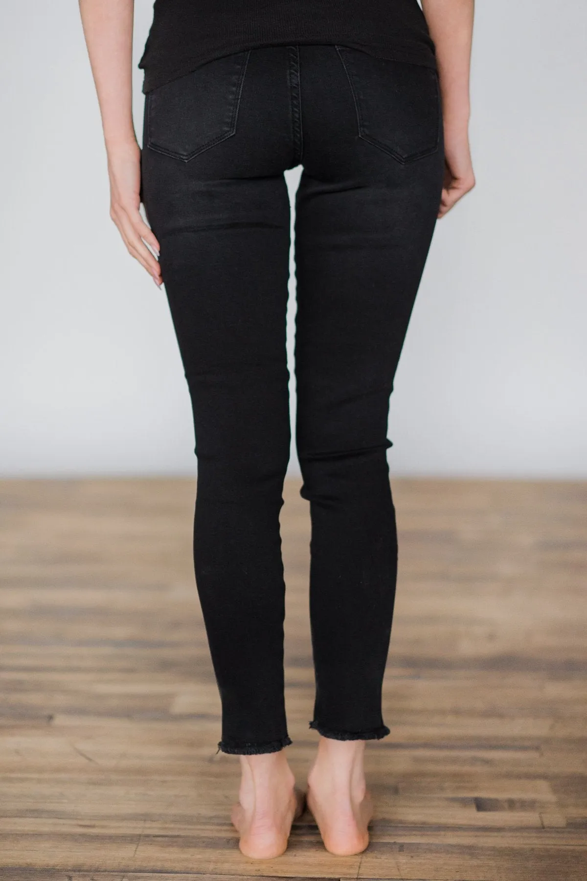 Kan Can Jeans ~ Black Side Ankle Zipper Skinnies