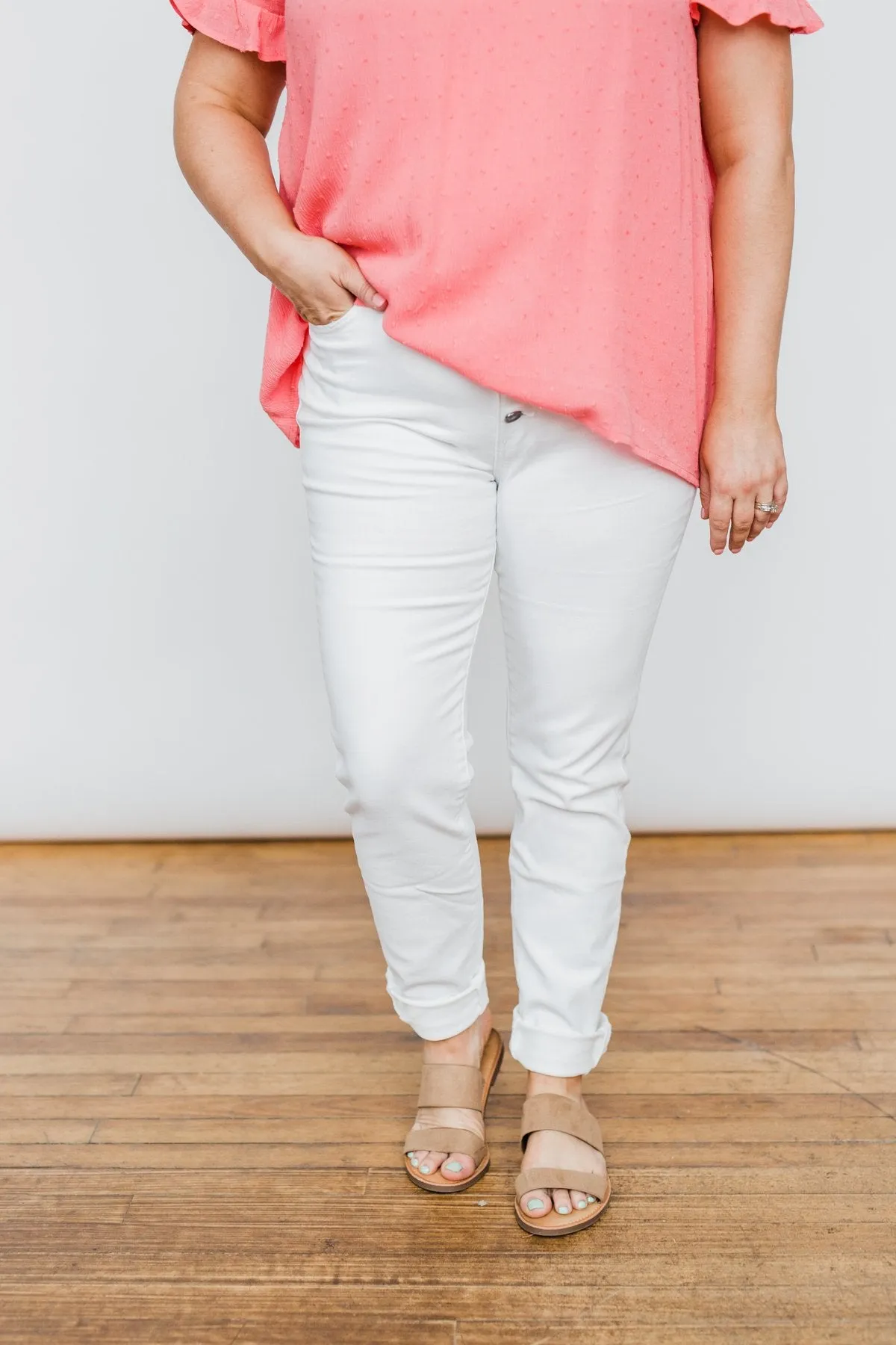 KanCan Button Fly Jeans- White Hope Wash