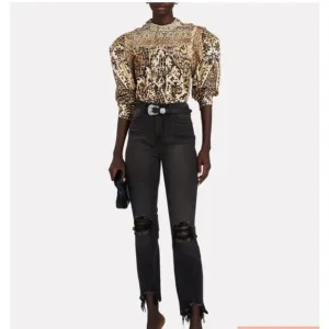 L’ Agence high rise distressed style black jeans