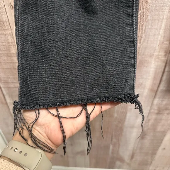 L’ Agence high rise distressed style black jeans