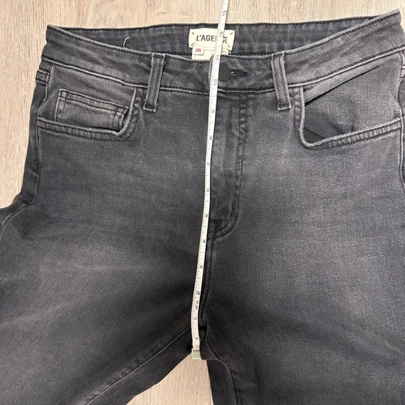 L’ Agence high rise distressed style black jeans