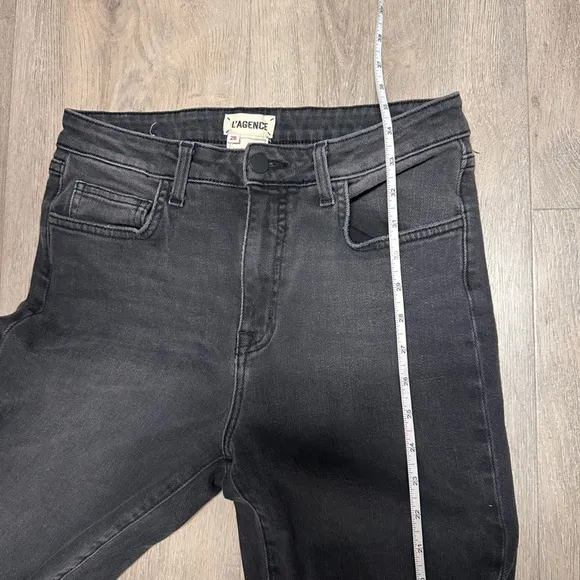 L’ Agence high rise distressed style black jeans