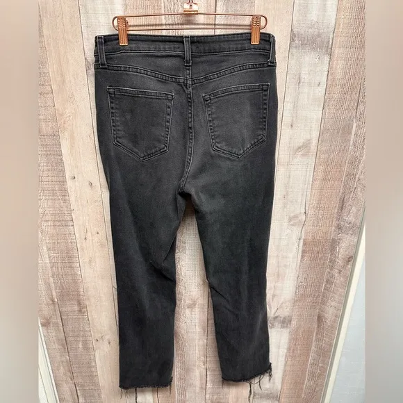 L’ Agence high rise distressed style black jeans