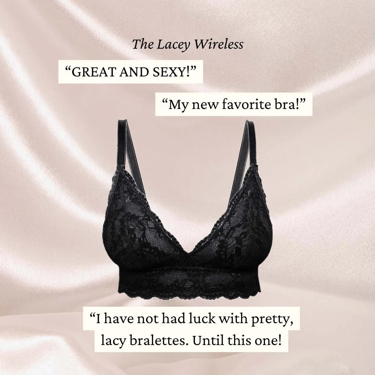 Lacey Everyday Wireless Bra in Black