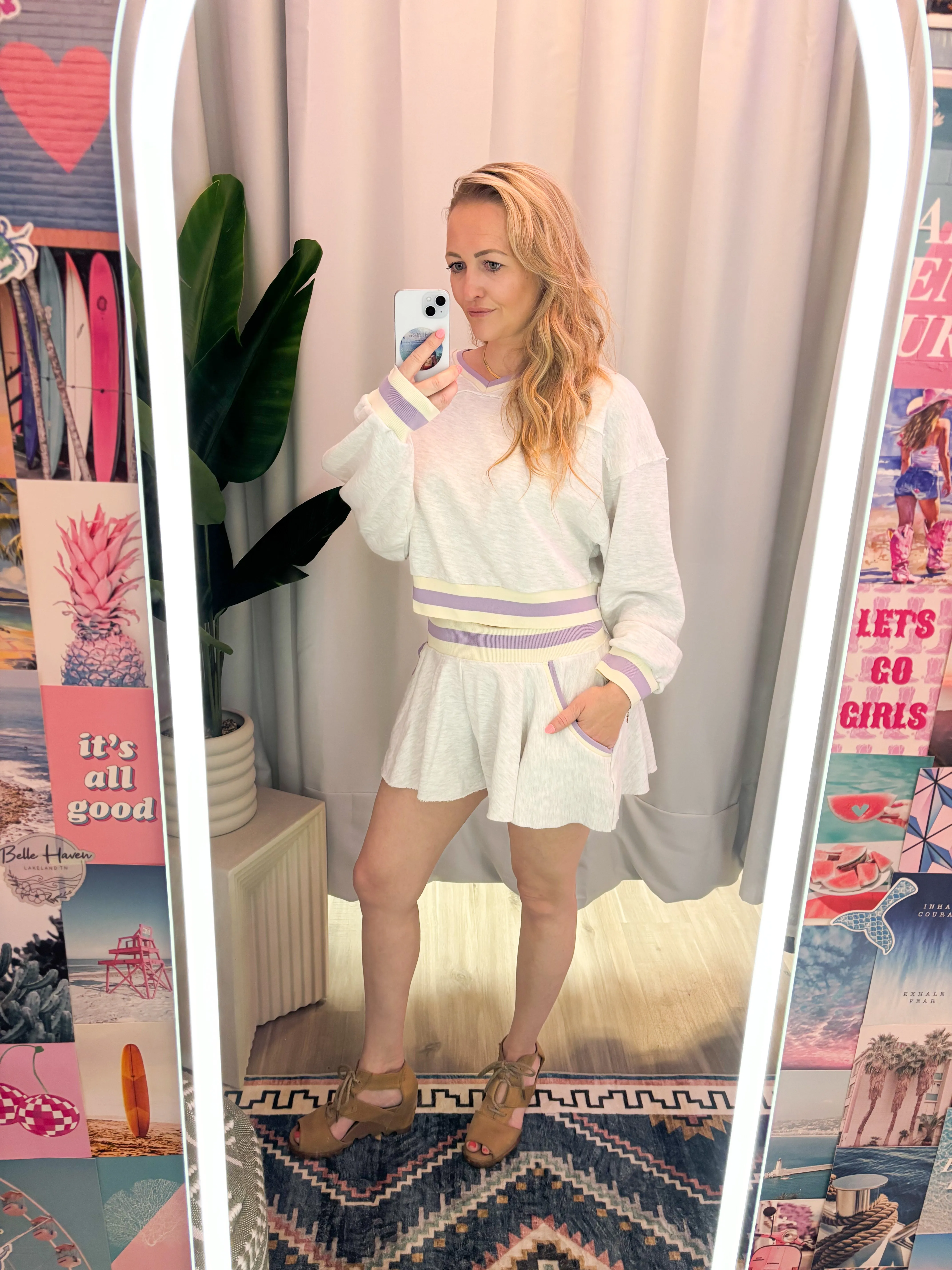 Lavender Lounge Flare Shorts