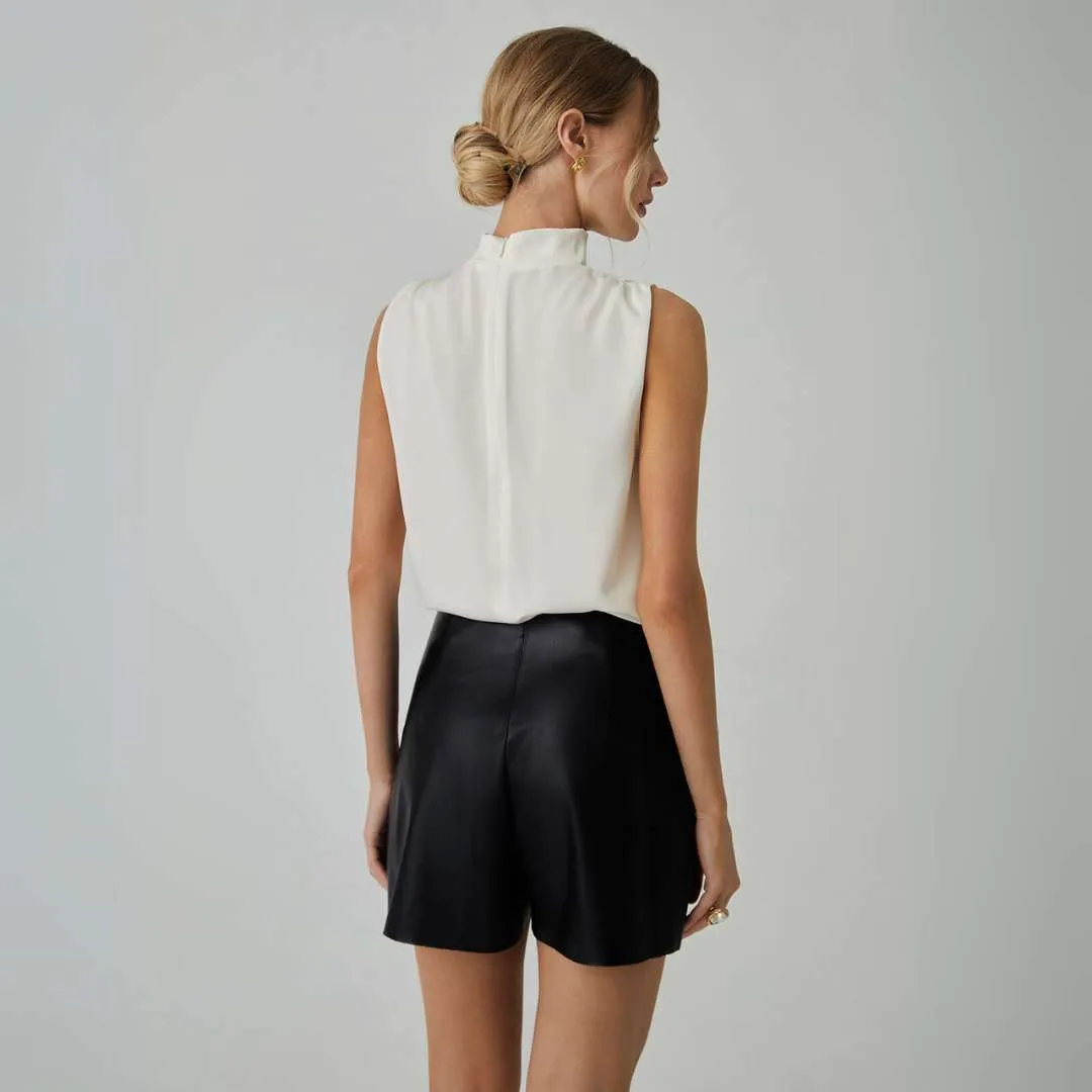 Layla™ | Elegant Pleated High Neck Blouse