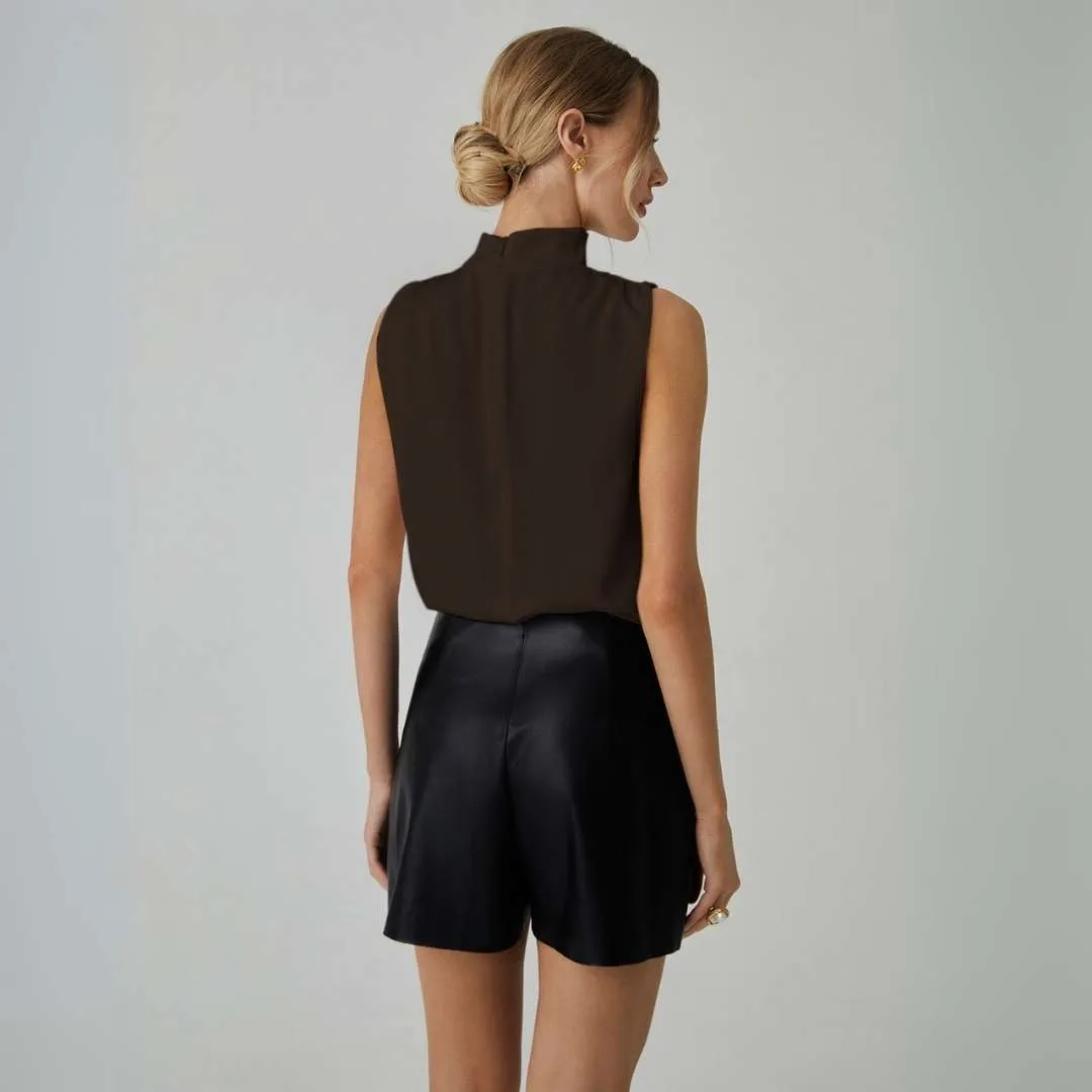 Layla™ | Elegant Pleated High Neck Blouse