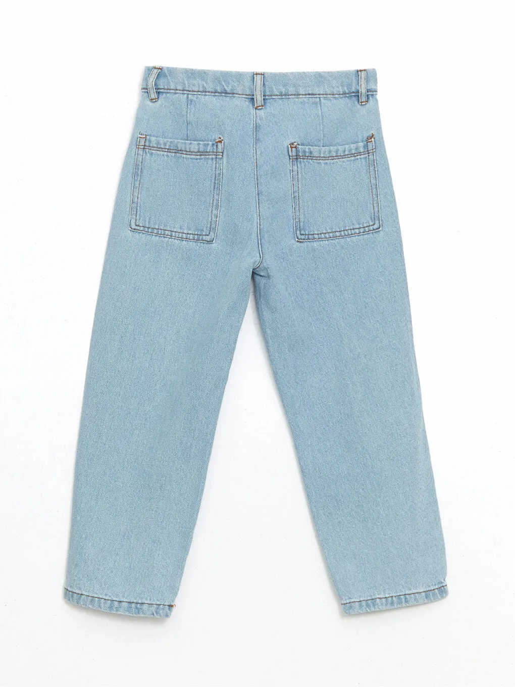 LCW Kids Blue Adjustable Waist Floral Girl Jeans