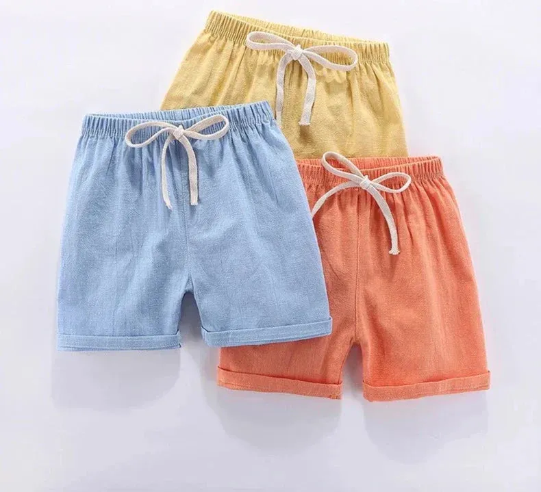 Lightweight Cotton Linen Shorts - Breathable Summer Trousers for Boys And Girls