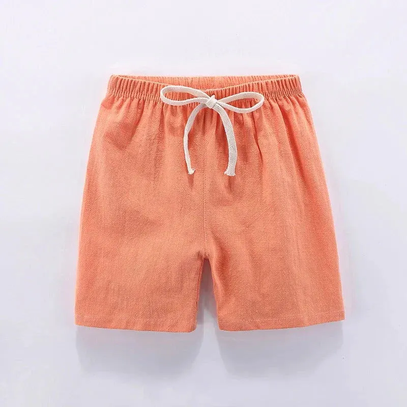 Lightweight Cotton Linen Shorts - Breathable Summer Trousers for Boys And Girls