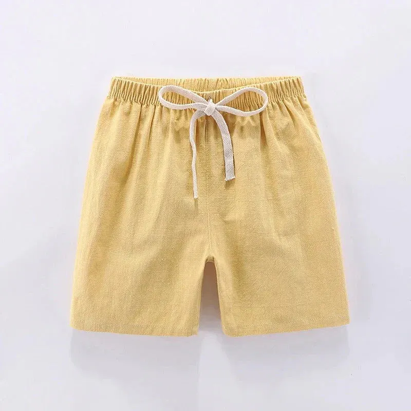 Lightweight Cotton Linen Shorts - Breathable Summer Trousers for Boys And Girls