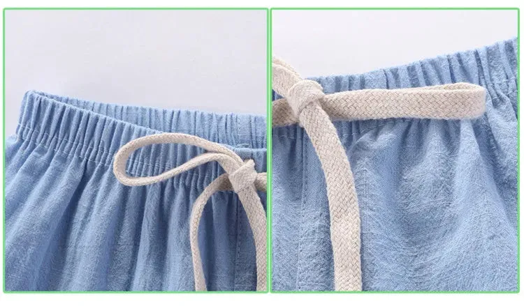 Lightweight Cotton Linen Shorts - Breathable Summer Trousers for Boys And Girls