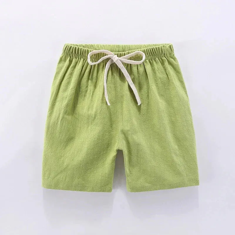 Lightweight Cotton Linen Shorts - Breathable Summer Trousers for Boys And Girls